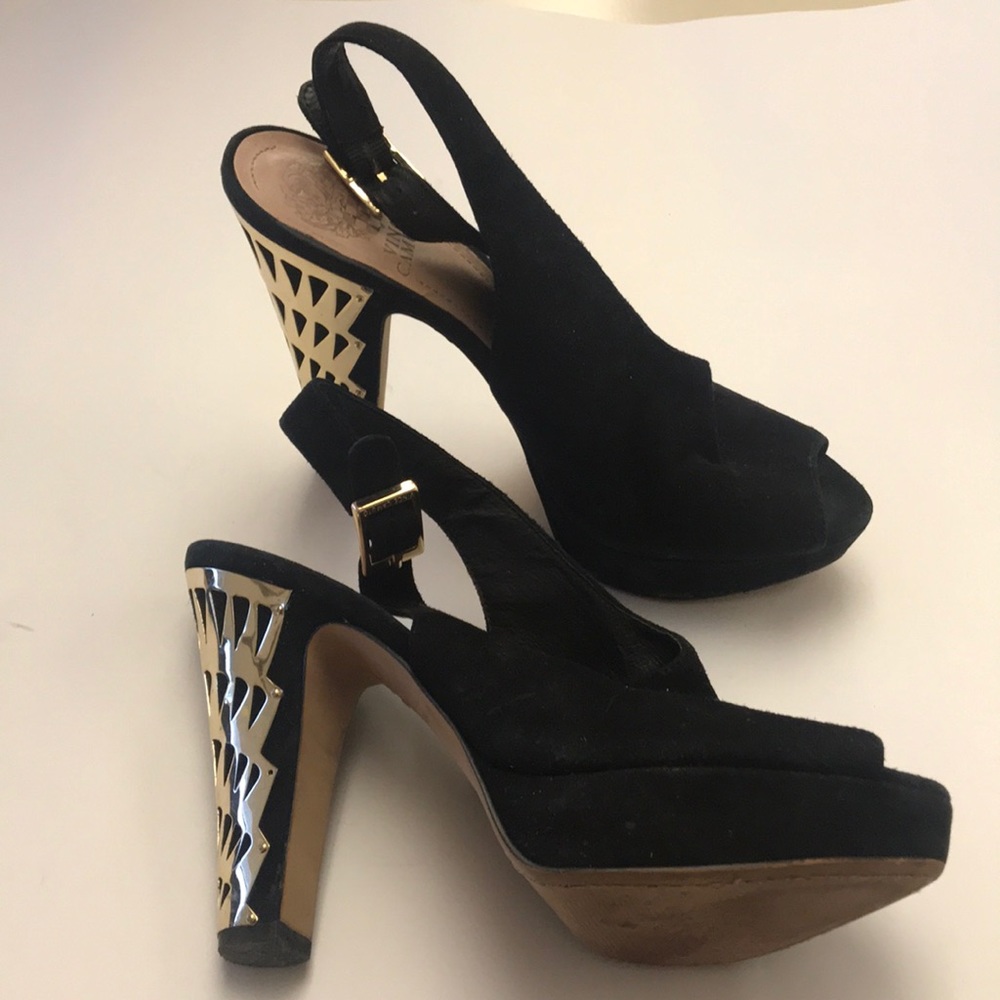 Vince Camuto Suede Peep Toe Slingback size 7 1/2